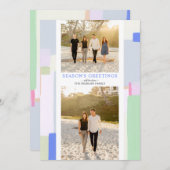 アートカラフルクリスマスホリデーフォトグリーティングカード シーズンカード (正面/裏面)