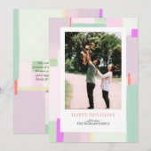 アートカラフルクリスマスホリデーフォトグリーティングカード シーズンカード (正面/裏面)