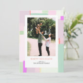 アートカラフルクリスマスホリデーフォトグリーティングカード シーズンカード (スタンド正面)