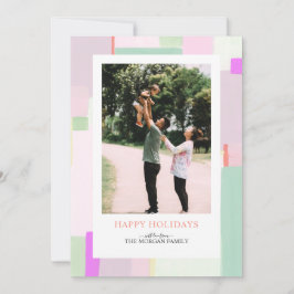 アートカラフルクリスマスホリデーフォトグリーティングカード シーズンカード