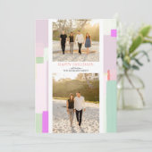 アートカラフルクリスマスホリデーフォトグリーティングカード シーズンカード (スタンド正面)