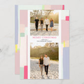 アートカラフルクリスマスホリデーフォトグリーティングカード シーズンカード (正面/裏面)