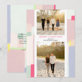 アートカラフルクリスマスホリデーフォトグリーティングカード シーズンカード
