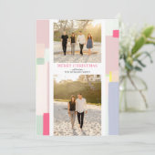 アートカラフルクリスマスホリデーフォトグリーティングカード シーズンカード (スタンド正面)