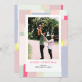 アートカラフルクリスマスホリデーフォトグリーティングカード シーズンカード (正面/裏面)