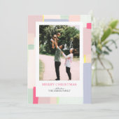 アートカラフルクリスマスホリデーフォトグリーティングカード シーズンカード (スタンド正面)