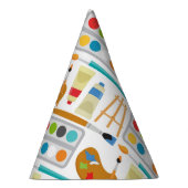 アートカラフルサプライ – おもしろい絵画のパターン パーティーハット (右)