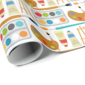 アートカラフルサプライ – おもしろい絵画のパターン ラッピングペーパー (ロールコーナー)