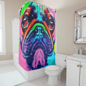 アートカラフルスタイルにおけるパポップ・アートのグのポートレート シャワーカーテン (インサイチュ)