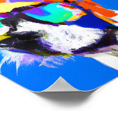 アートカラフルスタイルのJRTのかわいいポップ・アートのポートレート ポスター (角)