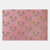 アートカラフルパレットの花 ラッピングペーパーシート (正面3)