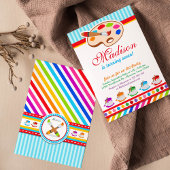 アートカラフルパーティー誕生日パーティーへの招待 招待状