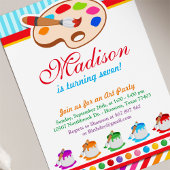 アートカラフルパーティー誕生日パーティーへの招待 招待状