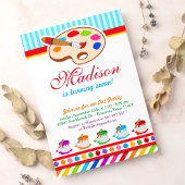 アートカラフルパーティー誕生日パーティーへの招待 招待状