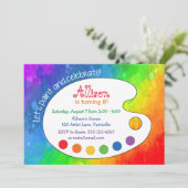 アートカラフルパーティー、パレ絵を描ット招待状 招待状 (スタンド正面)