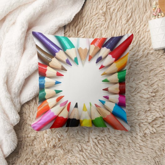 アートカラフル先生向けペンシル色のギフト クッション (ブランケット)