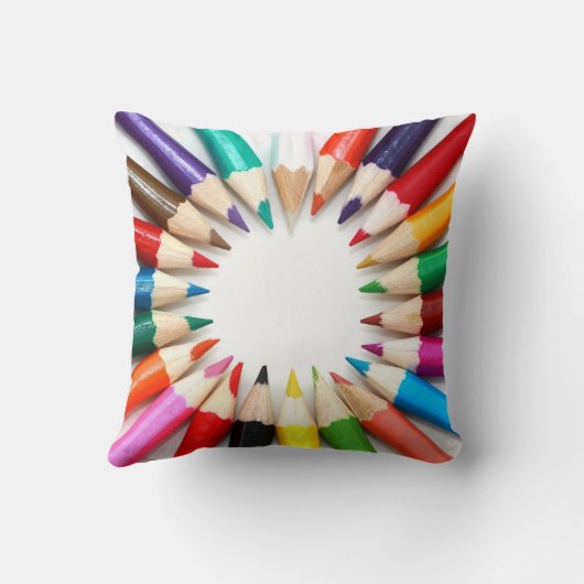 アートカラフル先生向けペンシル色のギフト クッション (裏面)
