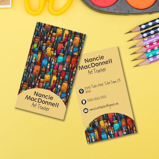 アートカラフル先生画家アクセサリパターン 名刺