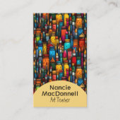 アートカラフル先生画家アクセサリパターン 名刺 (正面)