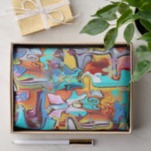 アートカラフル抽象芸術プリント 薄葉紙 (ギフト)