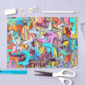 アートカラフル抽象芸術プリント 薄葉紙 (クラフト)