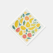 アートカラフル柑橘類の水彩模様 スタンダードカクテルナプキン (角)