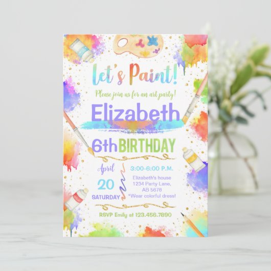 アートカラフル生誕絵を描生会しよう 招待状 (スタンド正面)