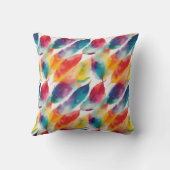 アートカラフル虹羽の水の色パターン クッション (裏面)