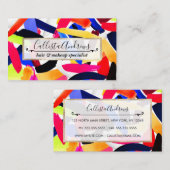 アートカラフル鮮やか筆の爆発アート 名刺 (正面/裏面)