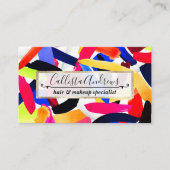 アートカラフル鮮やか筆の爆発アート 名刺 (正面)