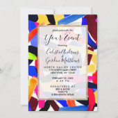 アートカラフル鮮やか筆の爆発アート 招待状 (正面)