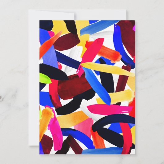 アートカラフル鮮やか筆の爆発アート 招待状 (裏面)