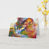 アートカラフルCat Noteカード カード (黄色い花)