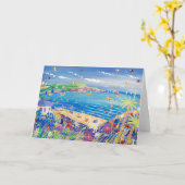 アートカード:家族のおもしろい、マザー・イヴェイの湾、コーンウォール カード (黄色い花)