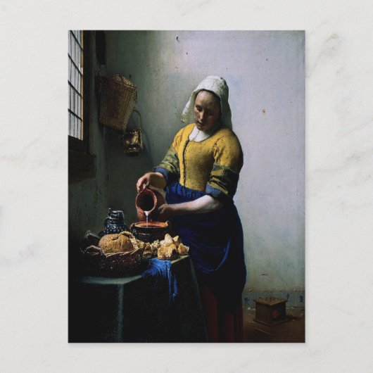アートカード – The Kitchen Maid by Johannes Vermeer ポストカード (正面)