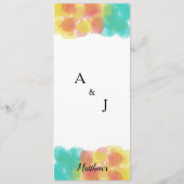 アートガッシュ水の色のメ結婚ニュー メニュー (裏面)