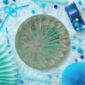 アートガラスティール(緑がかった色)アイシーアクア結婚ジュエルズディナー ペーパープレート (パーティー)