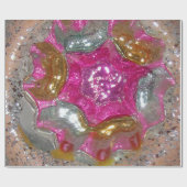 アートガラスバブルガムピンクジュエル結婚ズクリスマス ラッピングペーパー (フラット)