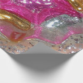 アートガラスバブルガムピンクジュエル結婚ズクリスマス ラッピングペーパー (角)