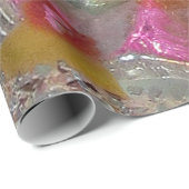 アートガラスバブルガムピンクジュエル結婚ズクリスマス ラッピングペーパー (ロールコーナー)