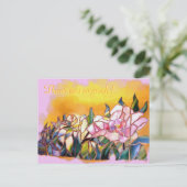 アートガラス牡丹ありがとう素敵なカード ポストカード (スタンド正面)