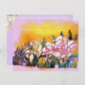 アートガラス 牡丹 感謝の気持ちを伝える Lovely Card ポストカード (正面/裏面)