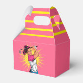 アートガールポップ・アートのゴルファー誕生日パーティーの好意 フェイバーボックス (裏面サイド)