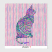 アートキャットシルエットヴィンテージスタイルシール シール (シート)