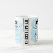 アートギャラリーシンボルや象徴「Way Out」 & 「Not So Way Out」おもしろい コーヒーマグカップ (中央)