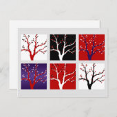 アートギャラリースタイルウィンターツリーズクリスマス シーズンポストカード (正面/裏面)