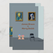 アートギャラリーバンゴッホバーミールテディベア結婚ズ 招待状 (正面/裏面)