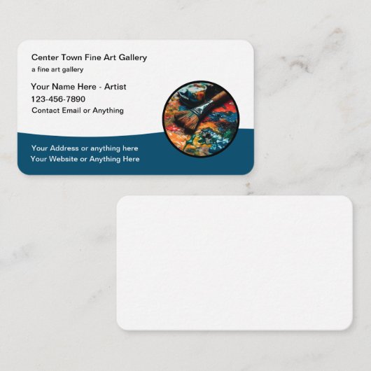 アートギャラリーモダン名刺デザインテンプレート 名刺 (正面/裏面)
