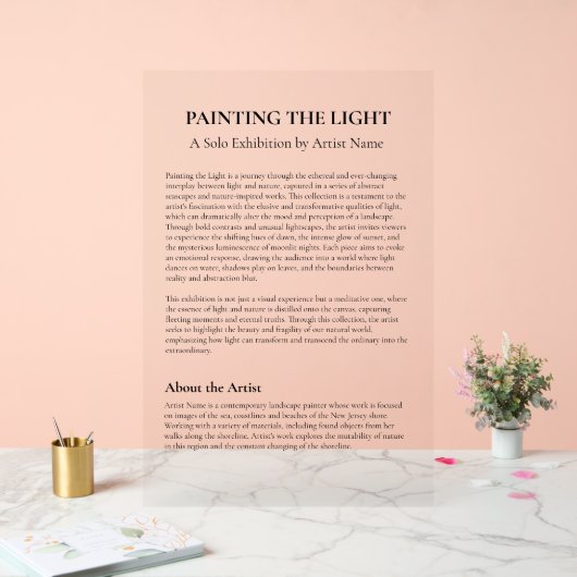 アートギャラリー出展アーティスト声明プラーク アクリルサイン (ウェディング)