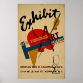 アートギャラリー展示ニュージャージーヴィンテージWPA ポスター (正面)